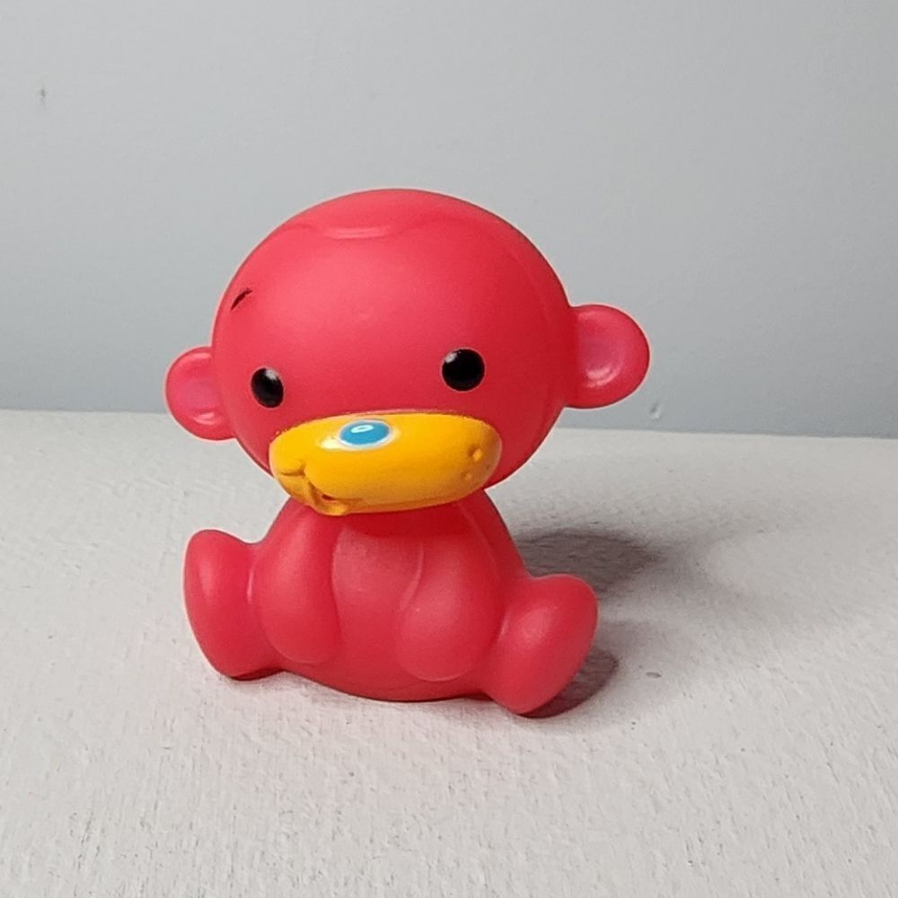 Infantino Red Monkey Replacement Tub O Toys Bath Time 2.5"x 2"  Soft Plastic